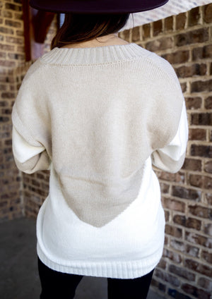 Khaki V Neck Sweater