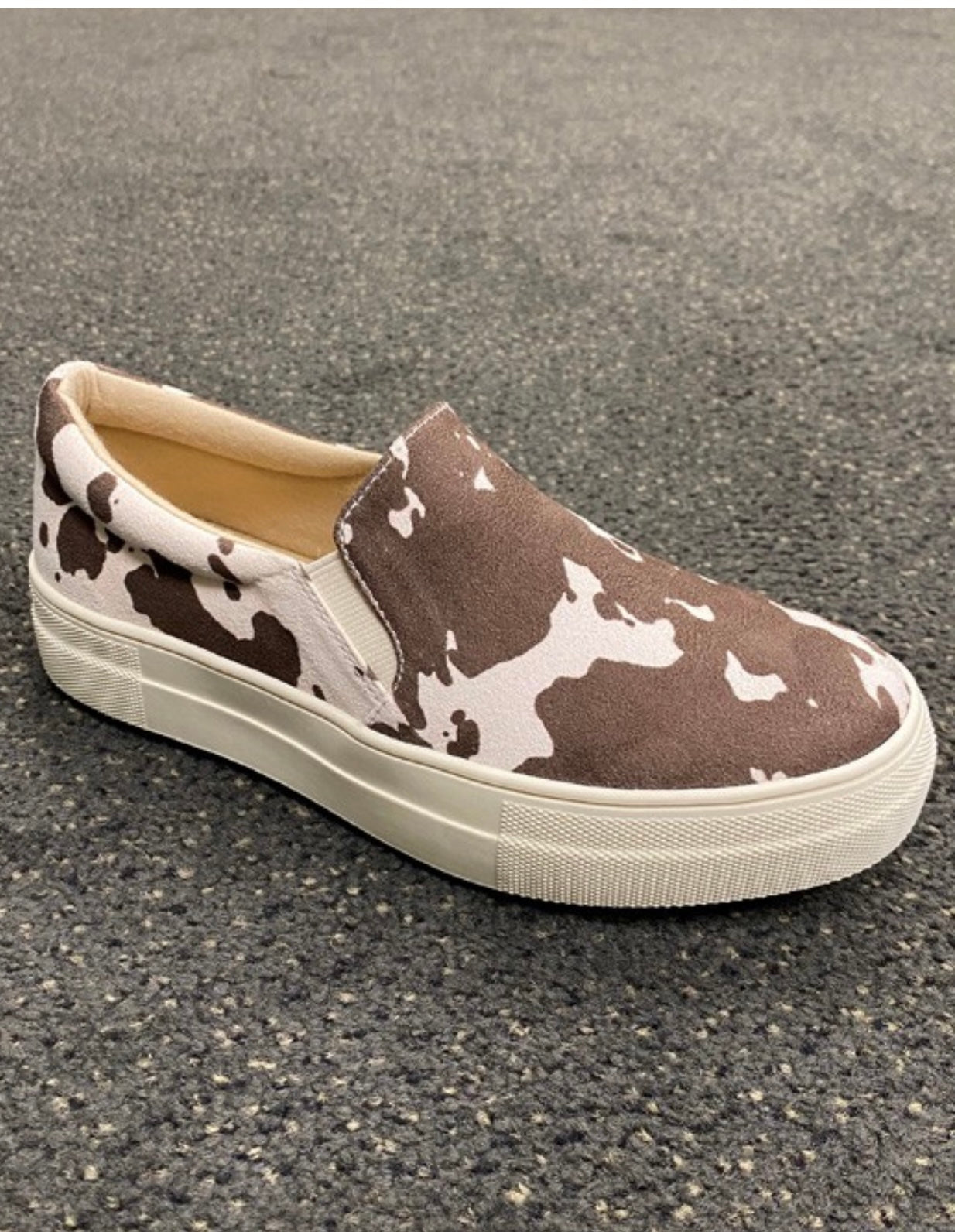 Cow Print Slip-On Sneakers